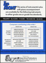 back cover of Up Front Melodic Studies for Trombone Book 2 Bass Clef