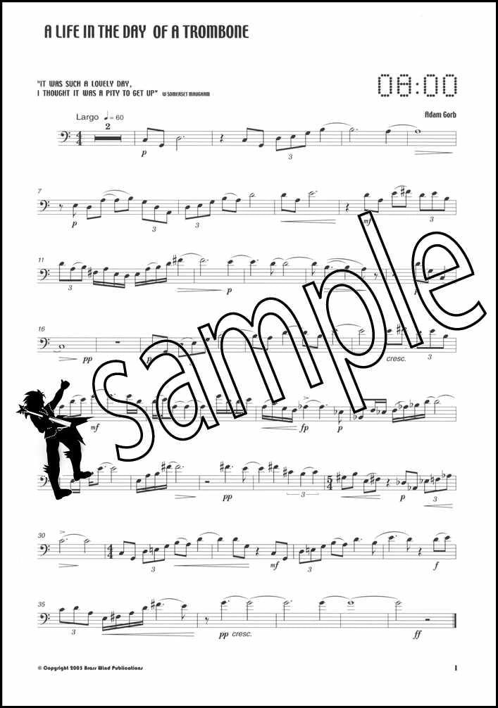 1st sample page from A Life in the Day of a Trombone Bass Clef by Adam Gorb