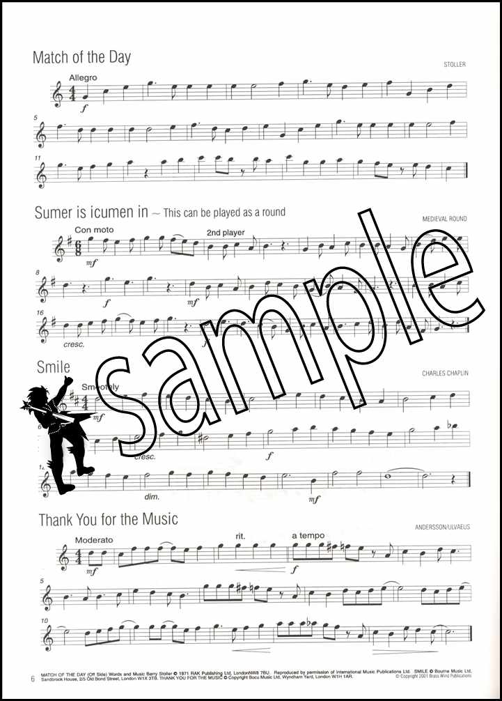 2nd sample page from Easy Winners for Flute Book/CD