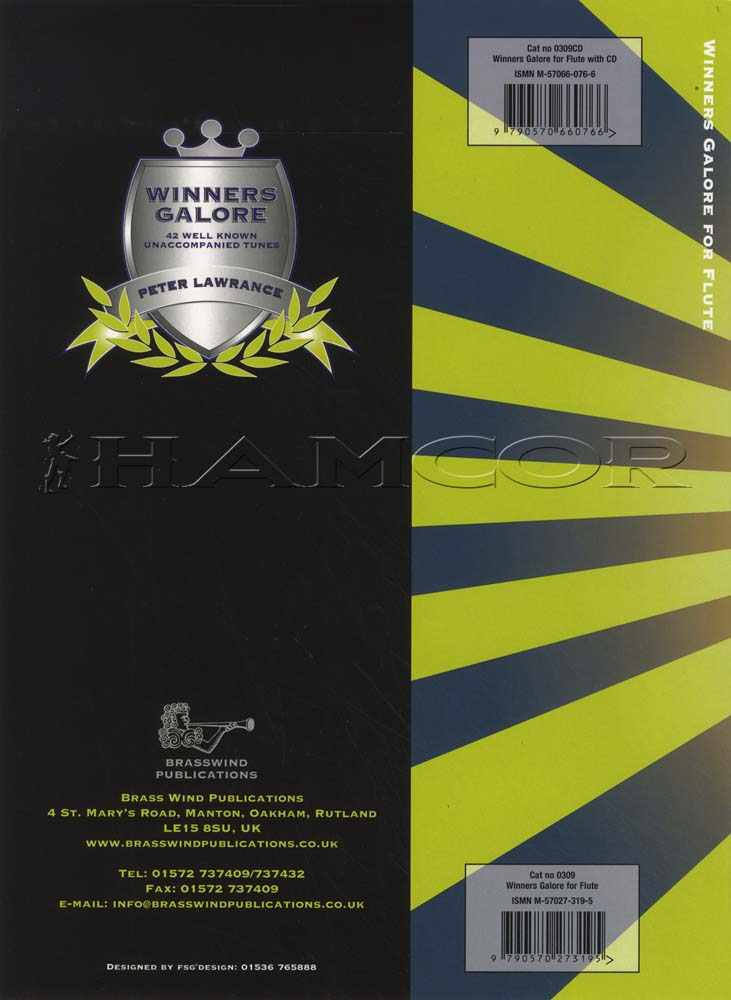 back cover of Winners Galore for Flute