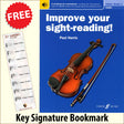 front cover of Improve Your Sight-Reading Violin Initial-Grade 1 together with free Treble Clef bookmark