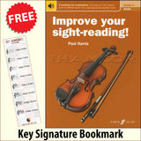 front cover of Improve Your Sight-Reading Violin Grade 3 together with free Treble Clef bookmark