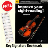 front cover of Improve Your Sight-Reading Violin Grades 7-8 together with free Treble Clef bookmark