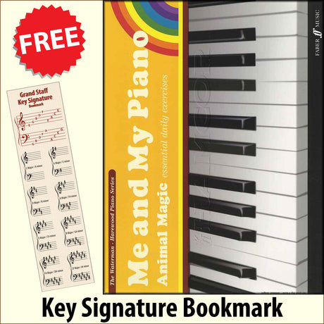 front cover of Me and My Piano Animal Magic together with free Piano Clef bookmark