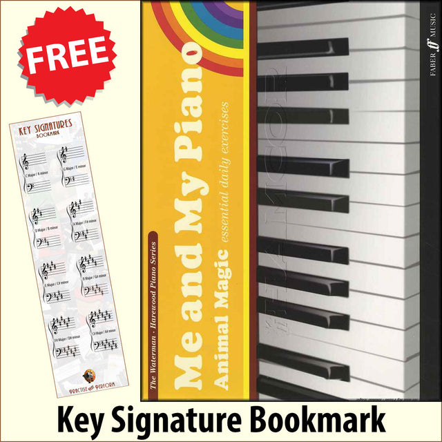 front cover of Me and My Piano Animal Magic together with free Piano Clef bookmark