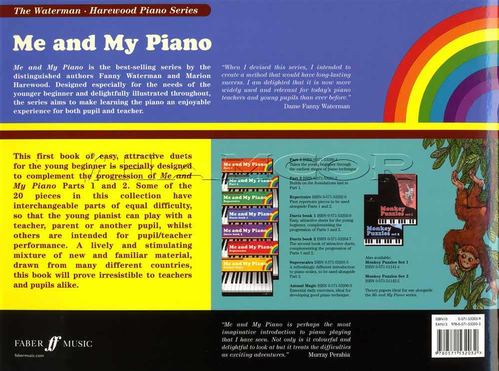 back cover of Me and My Piano Duets Book 1