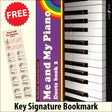 front cover of Me and My Piano Duets Book 2 together with free Piano Clef bookmark