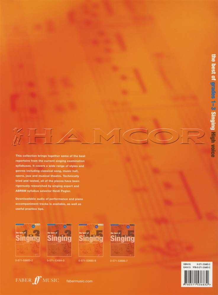 back cover of The Best of Grades 1-3 Singing High Voice Book/Audio by Heidi Pegler