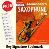 front cover of Abracadabra Saxophone together with free Treble Clef bookmark