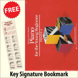 front cover of Bastien Piano Basics Piano for the Young Beginner Primer A together with free Piano Clef bookmark