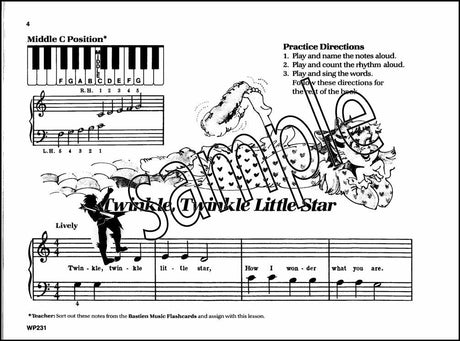 1st sample page from Bastien Piano Basics Piano for the Young Beginner Primer B