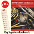 front cover of Standard of Excellence Trumpet/Cornet Book 1 together with free Treble Clef bookmark