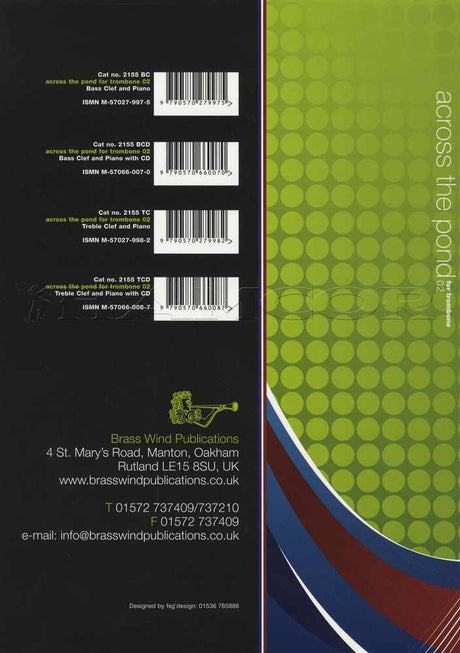 back cover of Across the Pond 2 for Trombone Bass Clef Book Only by Jim McMillen