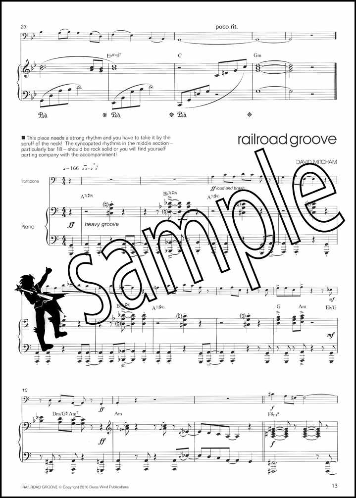 3rd sample page from Sonny Bluebone for Trombone Bass Clef Book/CD by David Mitcham