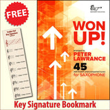 front cover of Won Up for Saxophone together with free Treble Clef bookmark