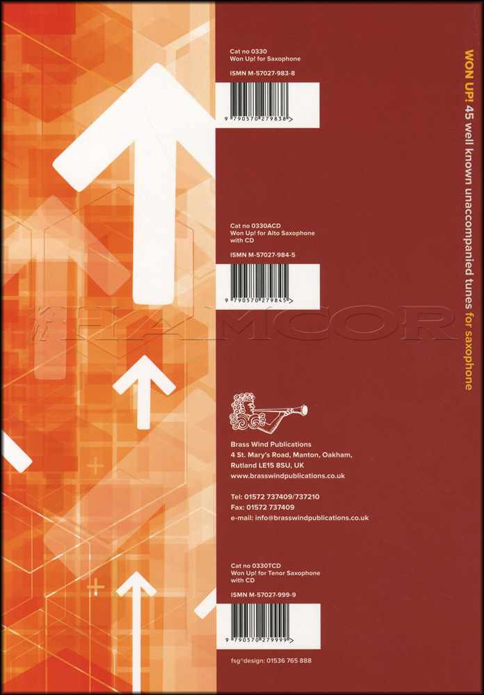 back cover of Won Up for Saxophone