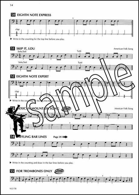 2nd sample page from Standard of Excellence Trombone Bass Clef Book 1