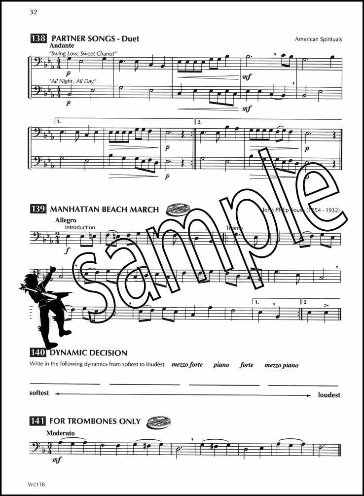 3rd sample page from Standard of Excellence Trombone Bass Clef Book 1