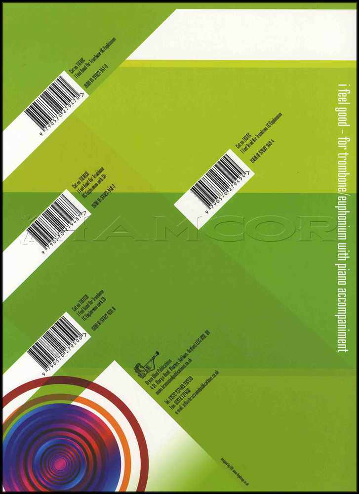 back cover of I Feel Good for Trombone/Euphonium Treble Clef by Robert Ramskill