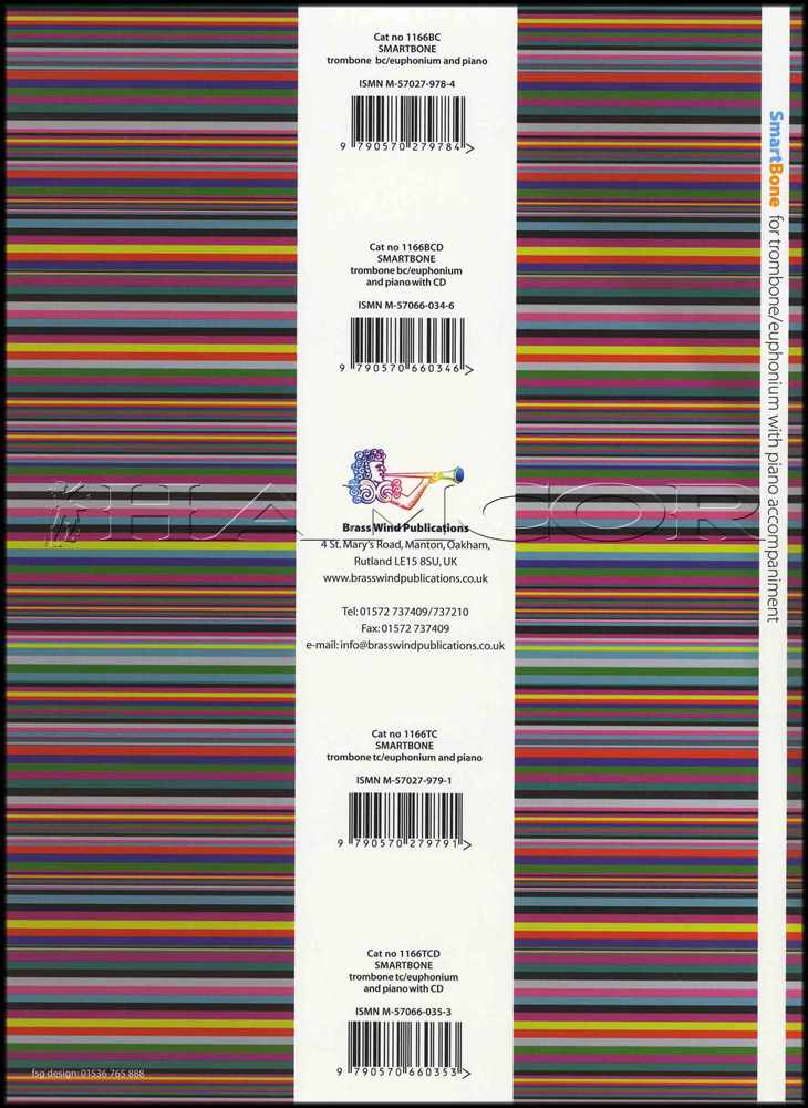 back cover of SmartBone Trombone/Euphonium Bass Clef by Christopher Mowat