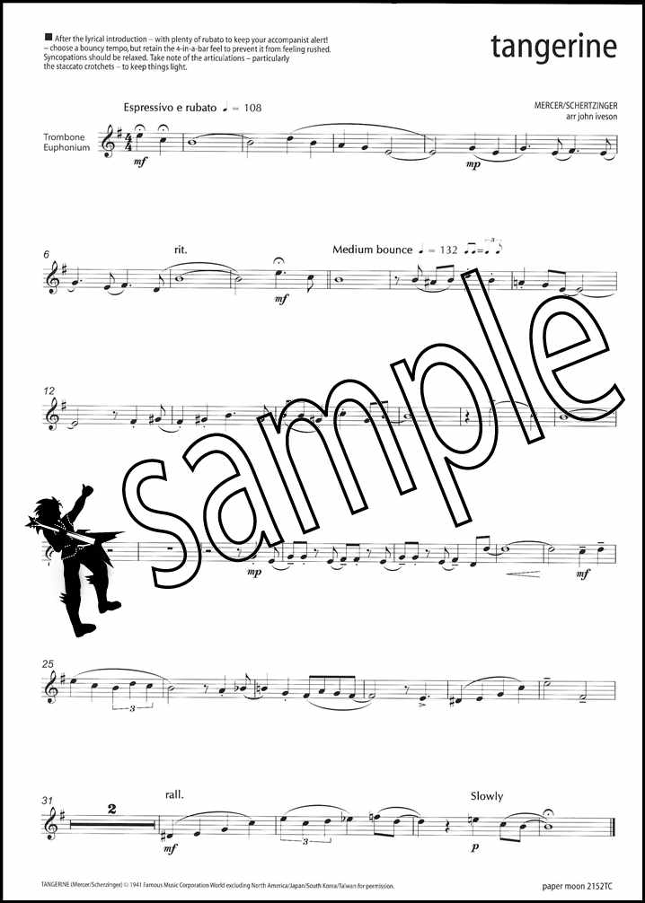 1st sample page from Paper Moon for Trombone/Euphonium Treble Clef