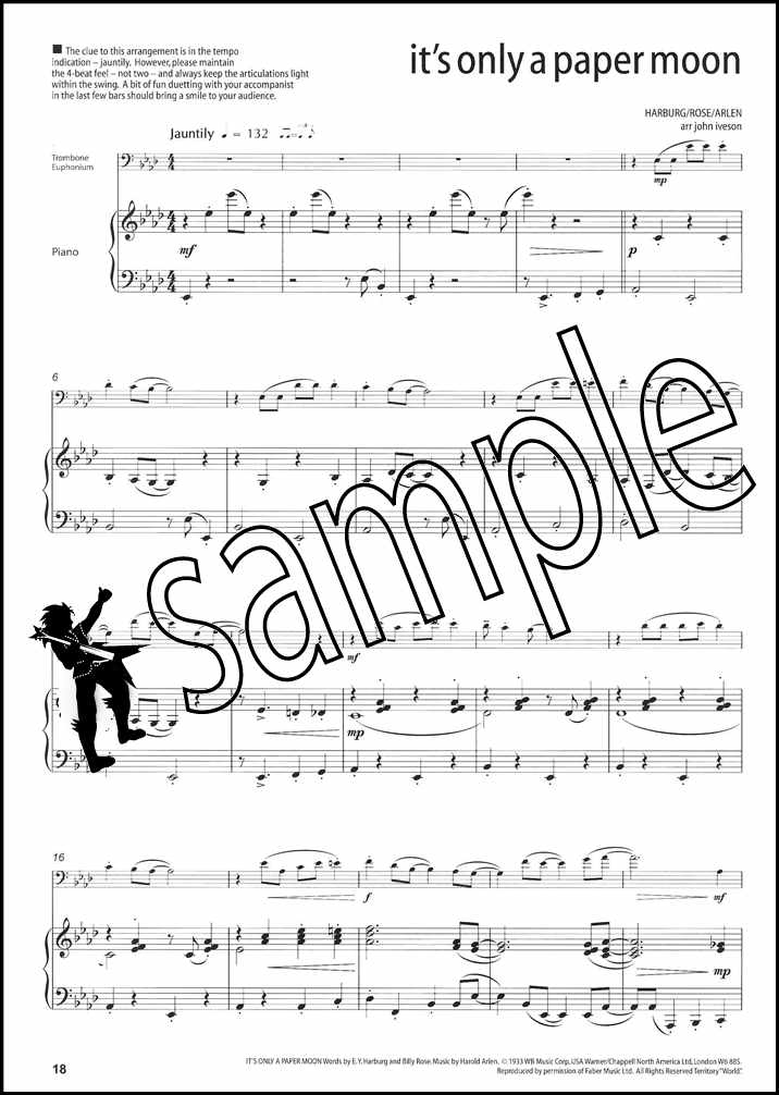 3rd sample page from Paper Moon for Trombone/Euphonium Bass Clef