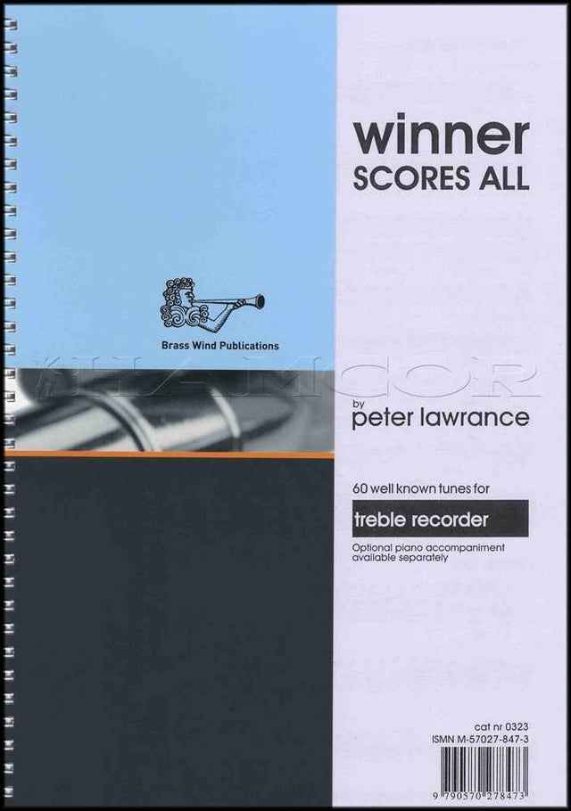 front cover of Winner Scores All for Treble Recorder