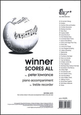 front cover of Winner Scores All Piano Accompaniment for Treble Recorder