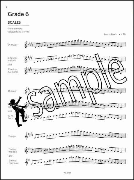 1st sample page from ABRSM Flute Scales & Arpeggios Grades 6-8