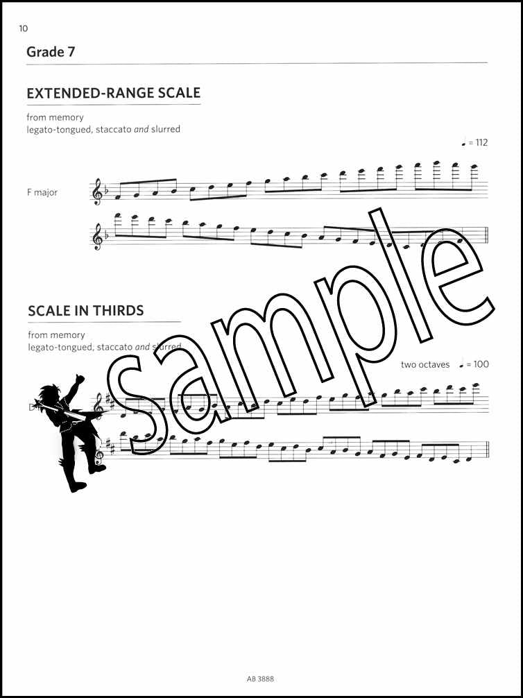 2nd sample page from ABRSM Flute Scales & Arpeggios Grades 6-8