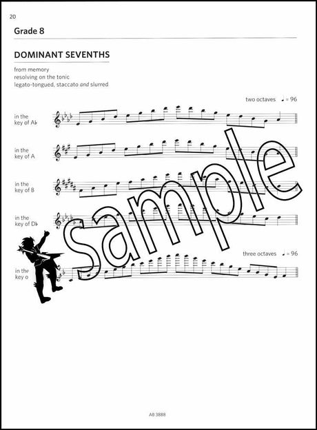 3rd sample page from ABRSM Flute Scales & Arpeggios Grades 6-8