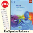 front cover of ABRSM Flute Sight Reading Grades 6-8 together with free Treble Clef bookmark