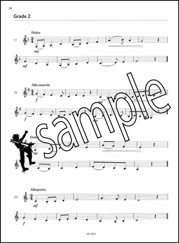 2nd sample page from ABRSM Clarinet Scales Arpeggios Sight-Reading Grades 1-5