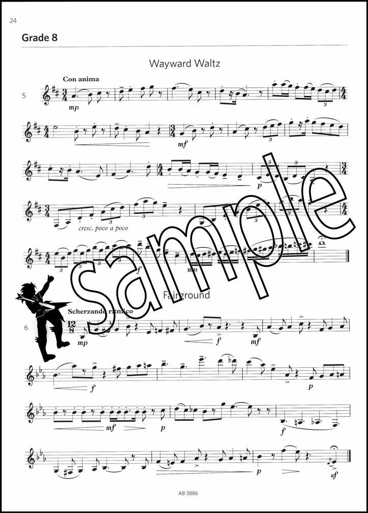 3rd sample page from ABRSM Clarinet Sight Reading Grades 6-8