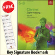 front cover of ABRSM Clarinet Sight Reading Grades 6-8 together with free Treble Clef bookmark