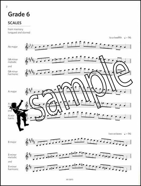 1st sample page from ABRSM Saxophone Scales & Arpeggios Grades 6-8