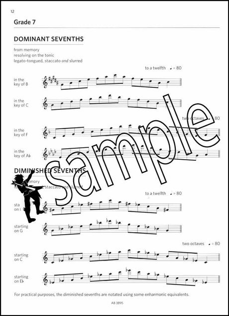 2nd sample page from ABRSM Saxophone Scales & Arpeggios Grades 6-8