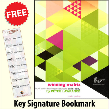 front cover of Winning Matrix for Trombone Bass Clef Book Only together with free Bass Glef bookmark