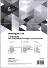 front cover of Winning Matrix Piano Accompaniment for Trumpet