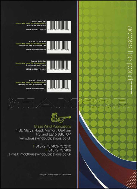 back cover of Across the Pond 2 for Trombone Bass Clef Book/CD by Jim McMillen