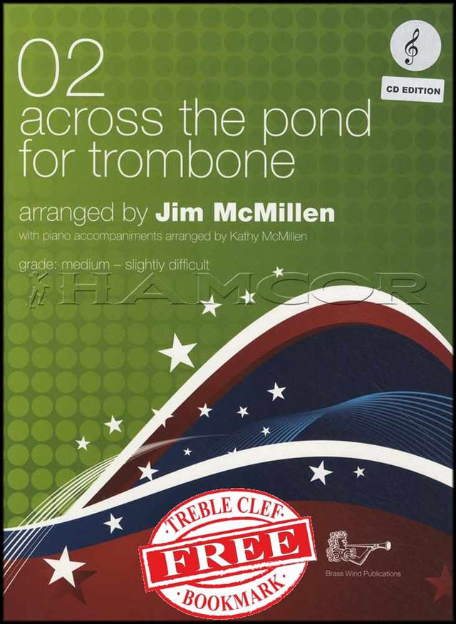 front cover of Across the Pond 2 for Trombone Treble Clef Book/CD by Jim McMillen