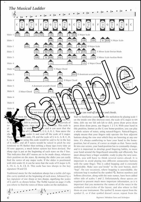 1st sample page from Beginners Melodeon Tunes & Techniques