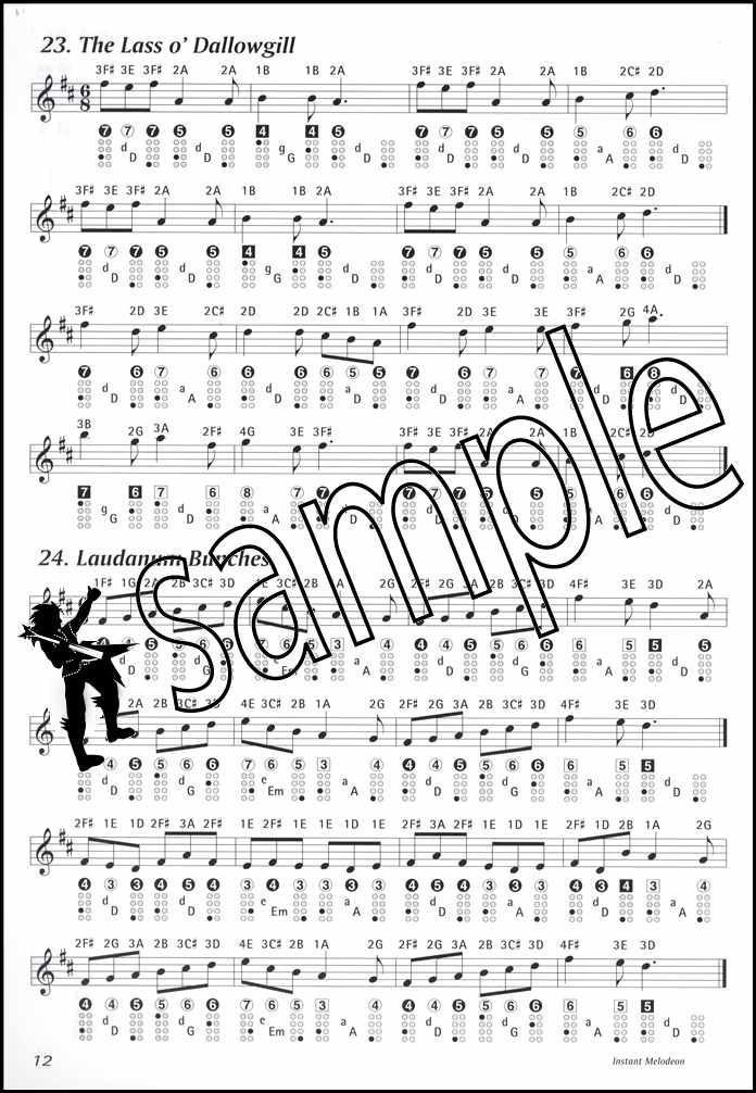 2nd sample page from Instant Melodeon Book/CD