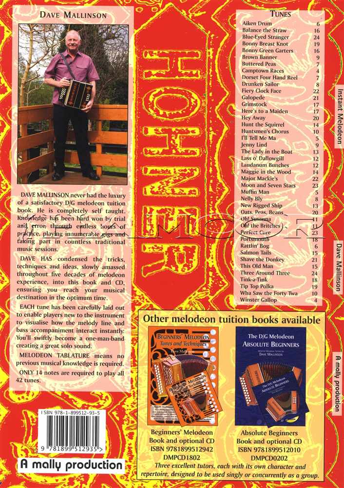 back cover of Instant Melodeon Book/CD