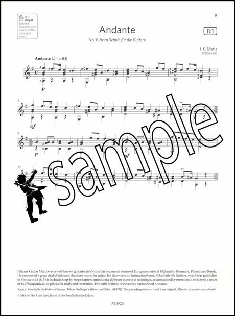 2nd sample page from ABRSM Guitar Exam Pieces Grade 3 Book/CD