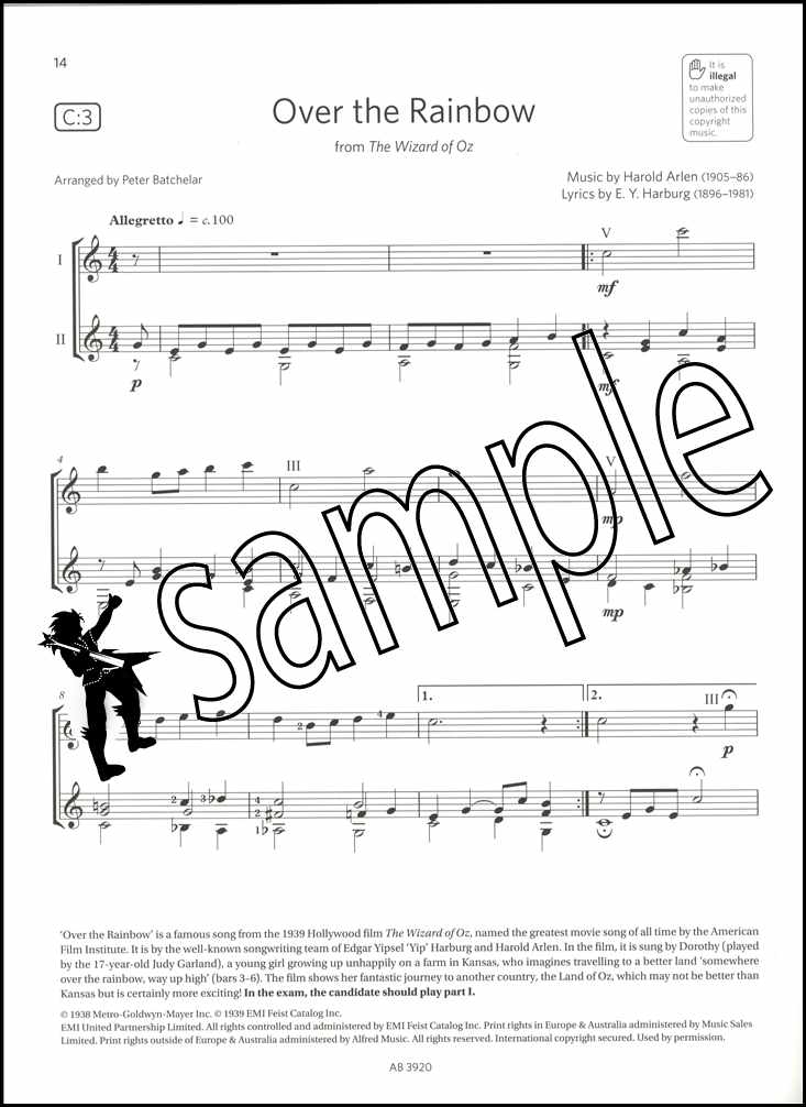 3rd sample page from ABRSM Guitar Exam Pieces Grade 3 Book/CD