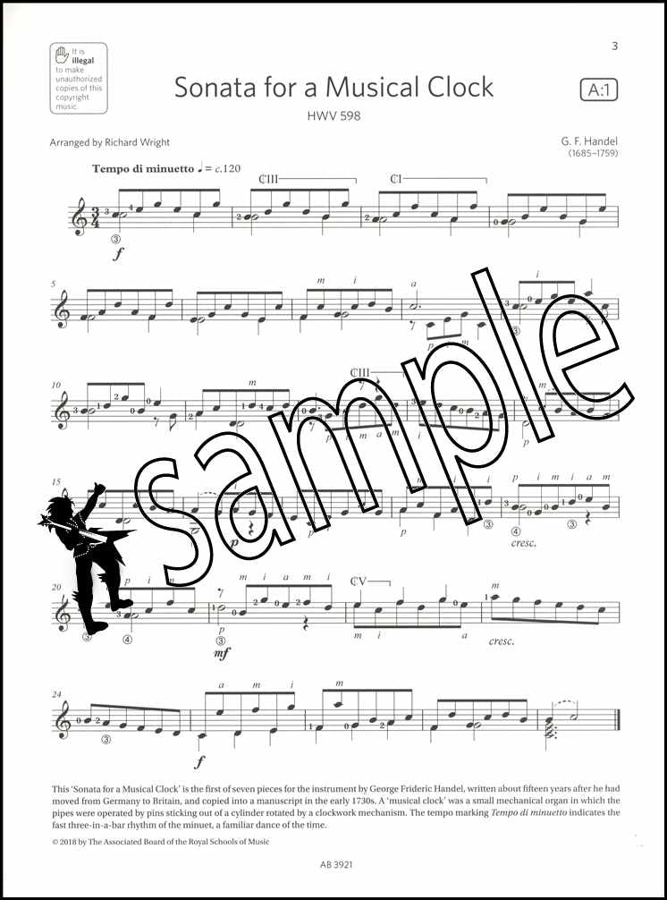 1st sample page from ABRSM Guitar Exam Pieces Grade 4 Book/CD