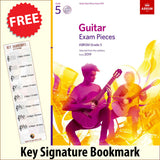 front cover of ABRSM Guitar Exam Pieces Grade 5 Book/CD together with free Treble Clef bookmark