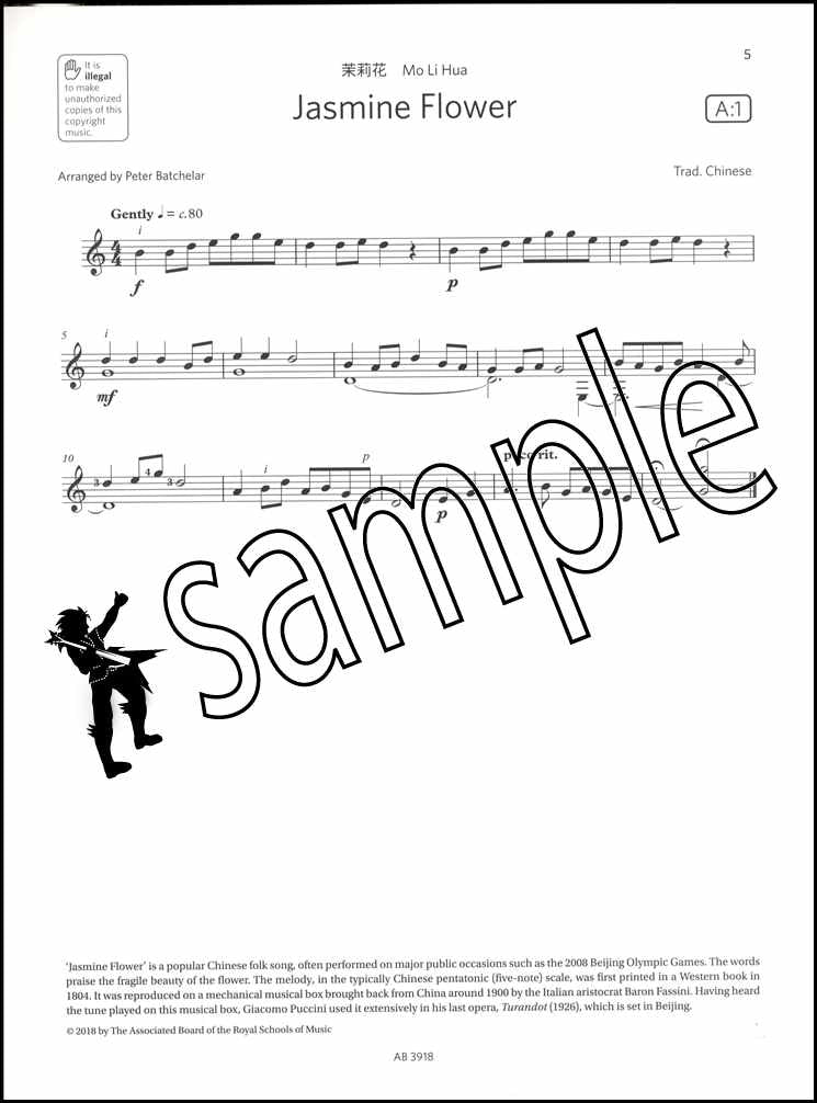 1st sample page from ABRSM Guitar Exam Pieces Grade 1 Book Only