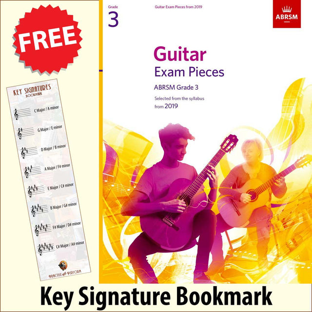 front cover of ABRSM Guitar Exam Pieces Grade 3 Book Only together with free Treble Clef bookmark